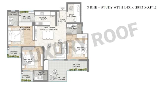 3 BHK Floor Plan