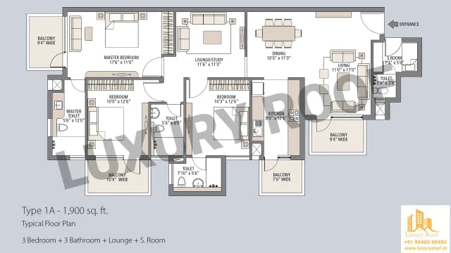 3 BHK Floor Plan