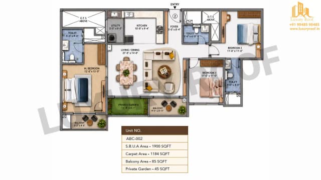 3 BHK Floor Plan