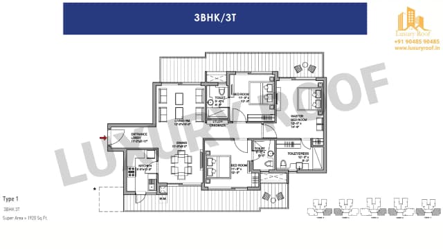 3 BHK Floor Plan