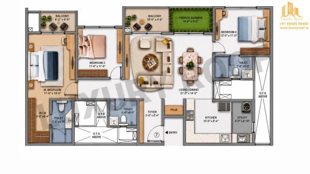 3 BHK Floor Plan
