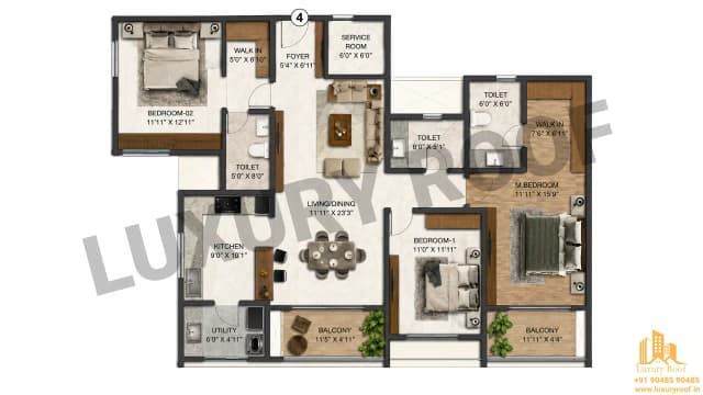 3 BHK Floor Plan