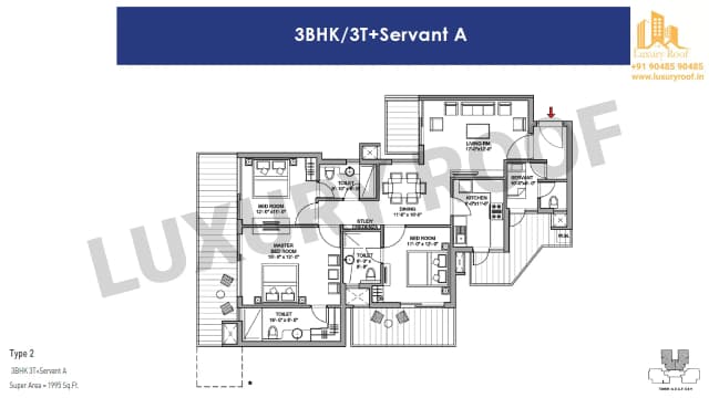 3 BHK Floor Plan