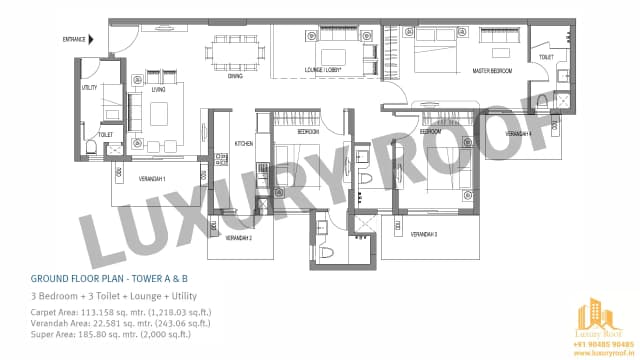 3 BHK Floor Plan