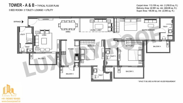 3 BHK Floor Plan