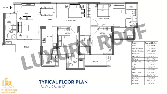 3 BHK Floor Plan