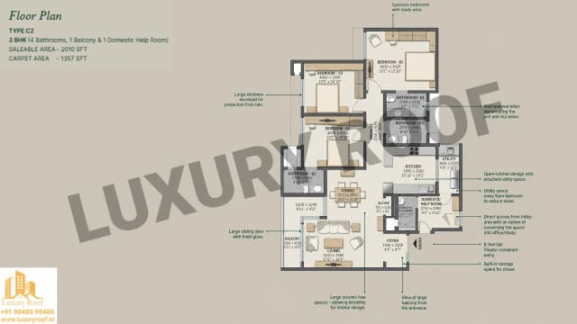 3 BHK Floor Plan