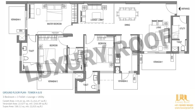 3 BHK Floor Plan