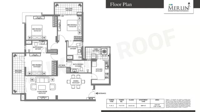 3 BHK Floor Plan