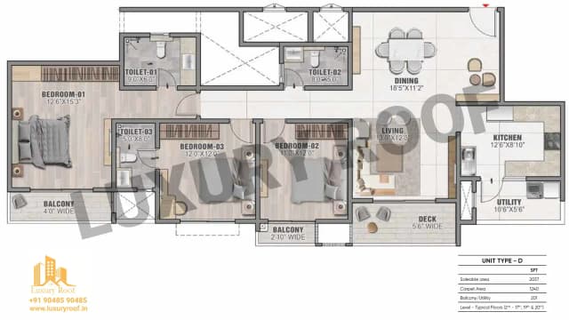 3 BHK Floor Plan