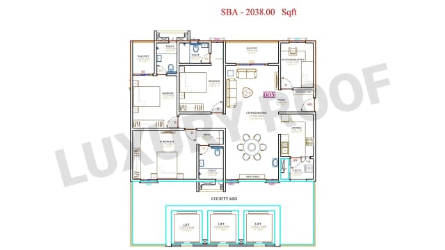 3 BHK Floor Plan