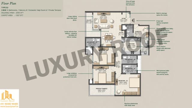 3 BHK Floor Plan