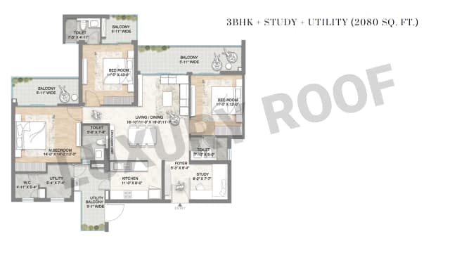 3 BHK Floor Plan