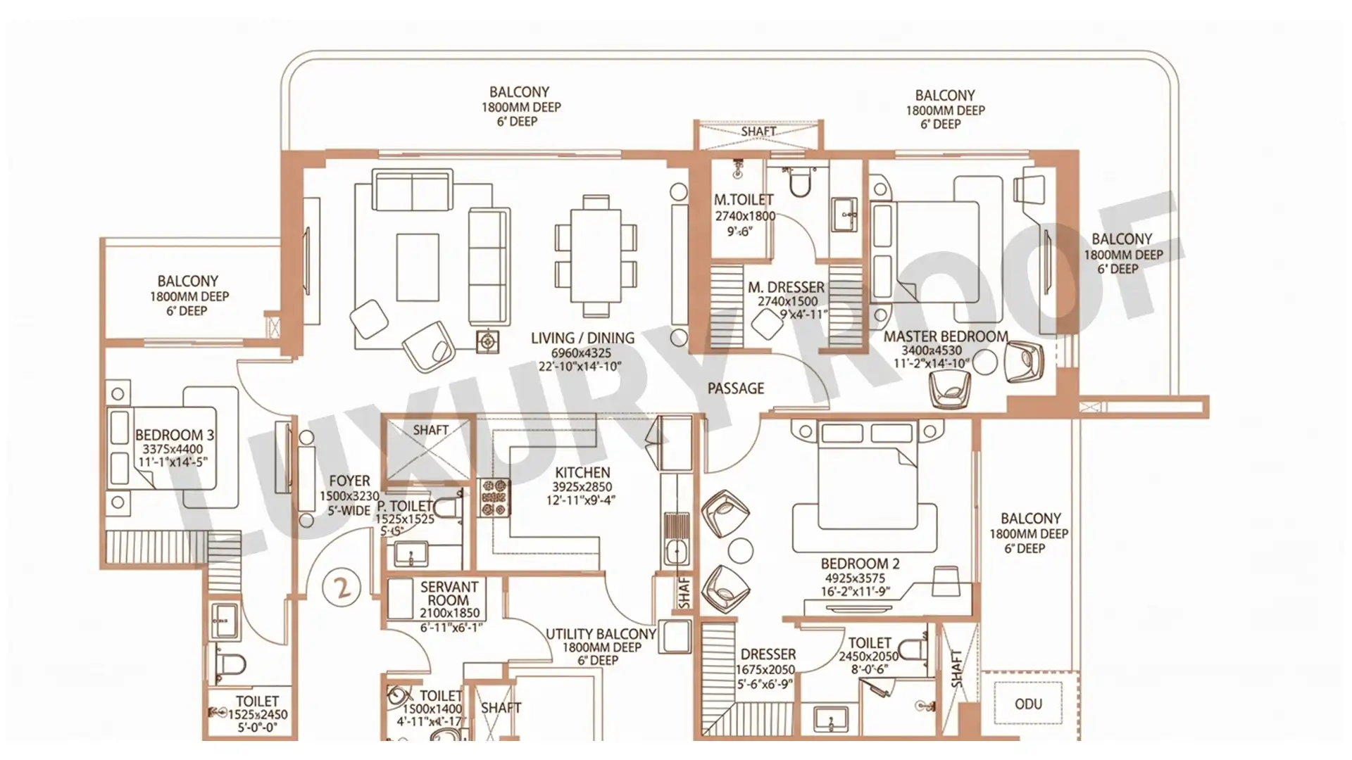 3 BHK Floor Plan