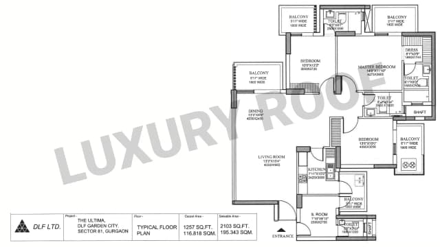 3 BHK Floor Plan