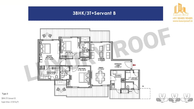 3 BHK Floor Plan