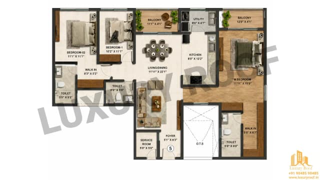 3 BHK Floor Plan