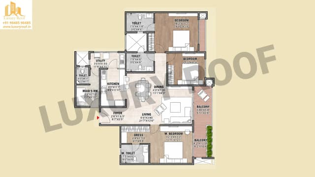 3 BHK Floor Plan