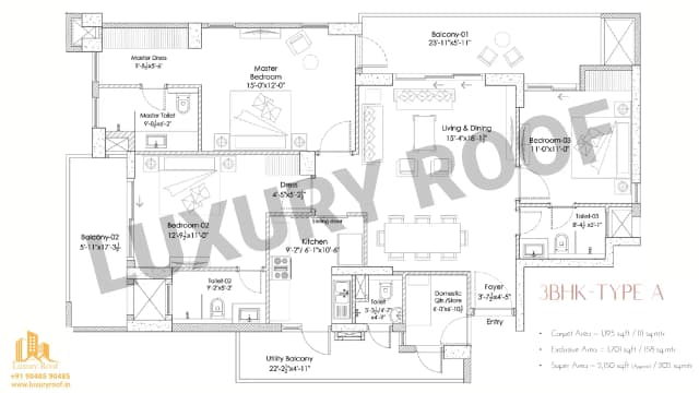 3 BHK Floor Plan
