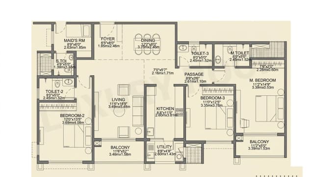 3 BHK Floor Plan