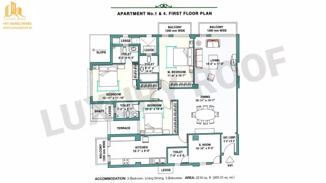 3 BHK Floor Plan