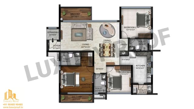 3 BHK Floor Plan