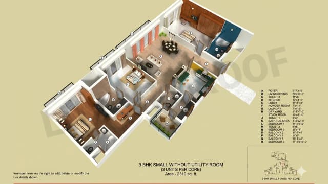 3 BHK Floor Plan