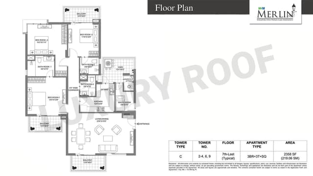 3 BHK Floor Plan