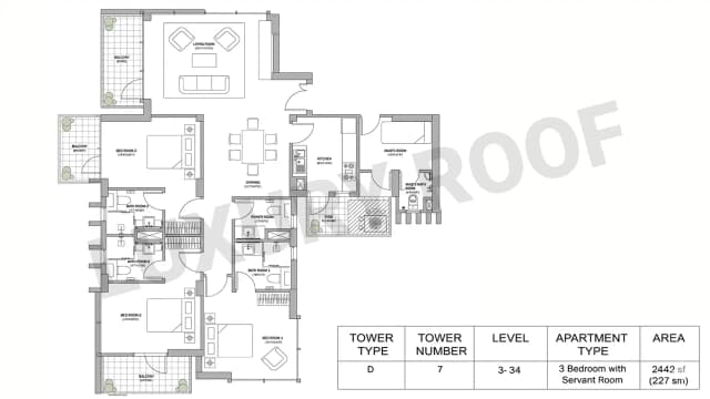 3 BHK Floor Plan