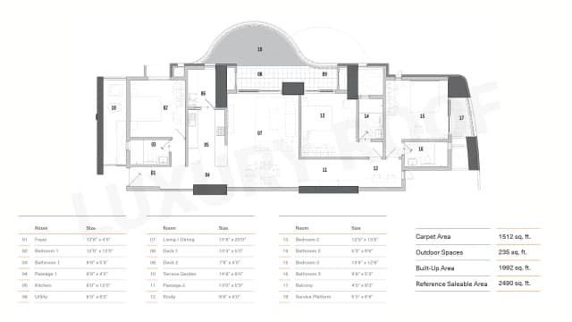 3 BHK Floor Plan