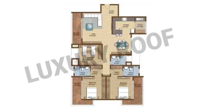 3 BHK Floor Plan