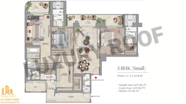 3 BHK Floor Plan