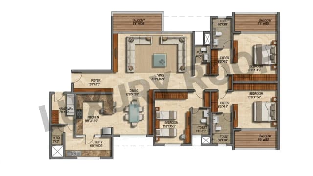 3 BHK Floor Plan