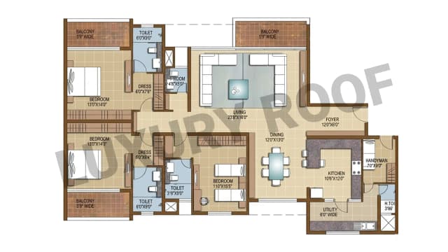 3 BHK Floor Plan