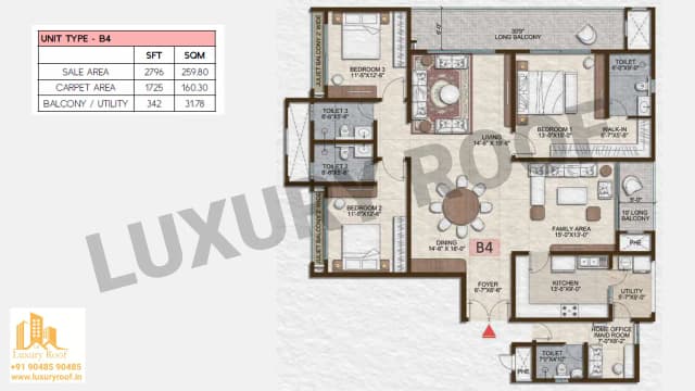 3 BHK Floor Plan