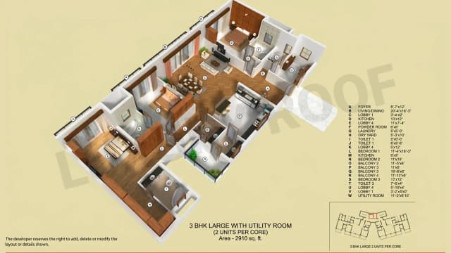 3 BHK Floor Plan