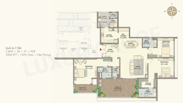 3 BHK  Floor Plan