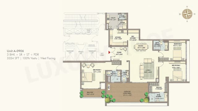 3 BHK  Floor Plan