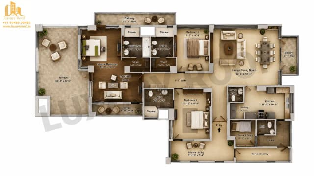 3 BHK Floor Plan