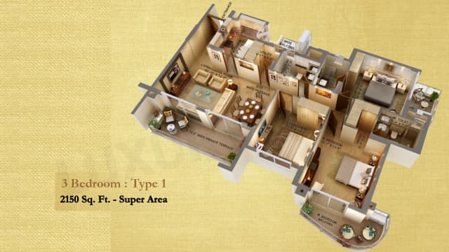 3 BHK Floor Plan