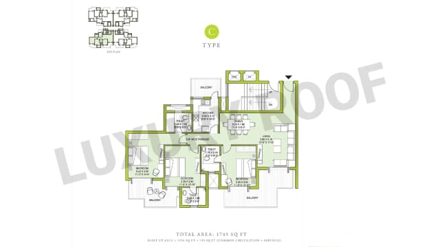 3 BHK Floor Plan