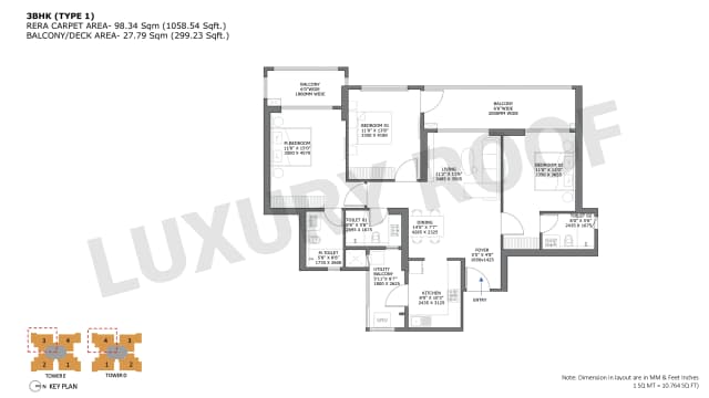 3 BHK Floor Plan