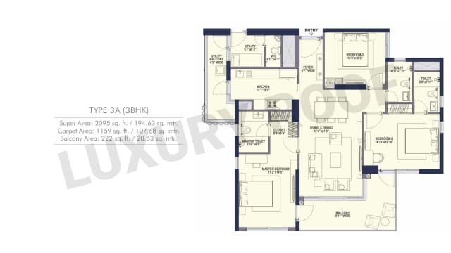 3 BHK Floor Plan