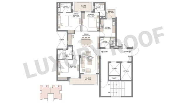 3 BHK Floor Plan