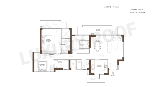 3 BHK Floor Plan