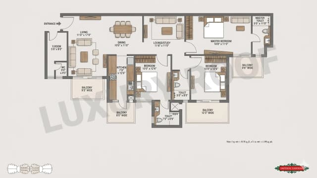 3 BHK Floor Plan