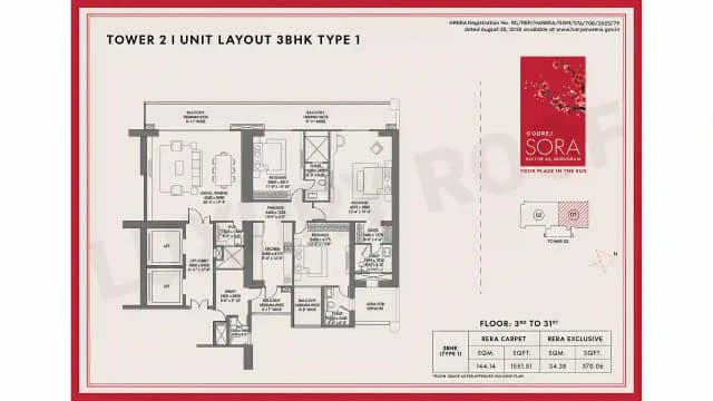 3 BHK Floor Plan