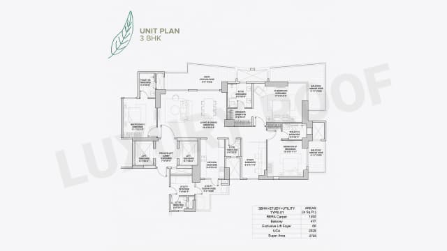 3 BHK Floor Plan