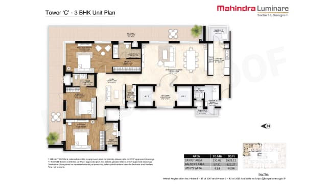 3 BHK Floor Plan