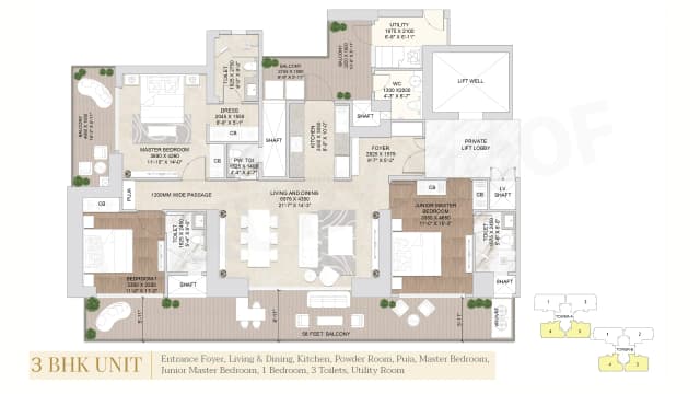 3 BHK Floor Plan